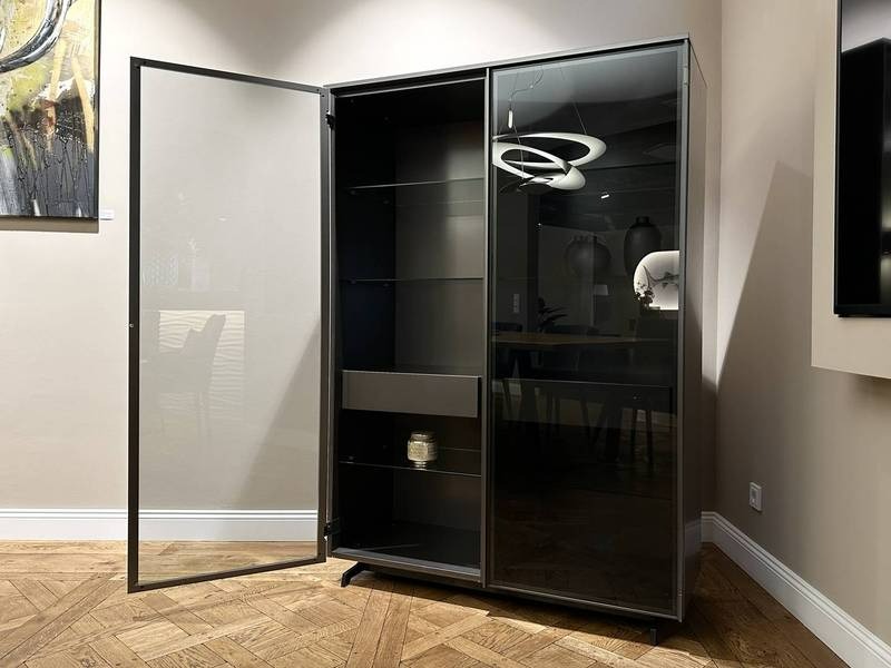 Modernes Vitrinenschrank, Glas, minimalistisch.